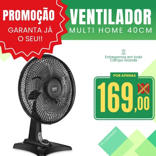 Ventilador de 40cm na cor preto 