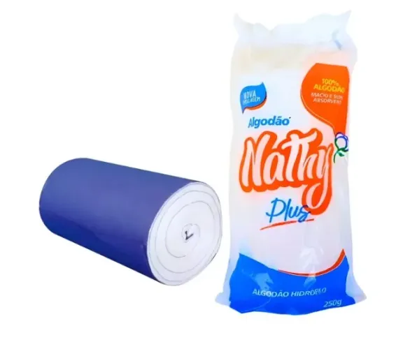 Algodão Rolo 250g Hidrófilo Macio Beleza Nathy