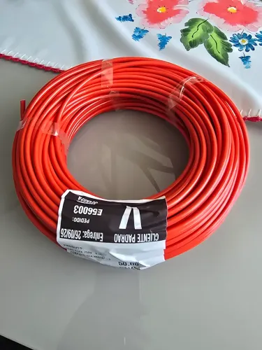 Fio elétrico 6mm vermelho 50mts