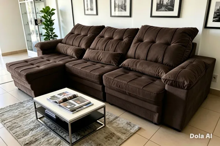 Sofá retrátil e reclinável Moderno e Elegante, possui espuma D33 e molas no assento 