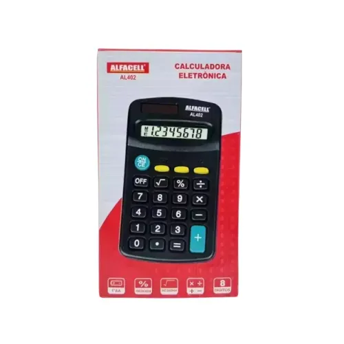 Calculadora de bolso 8 digitos preta