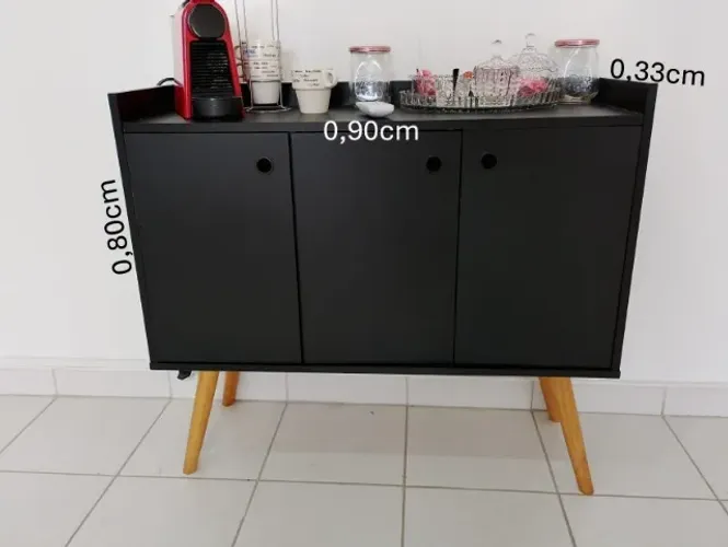 Aparador Buffet (preto/amadeirado)