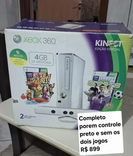 Xbox 360 slim Branco com caixa e kinect