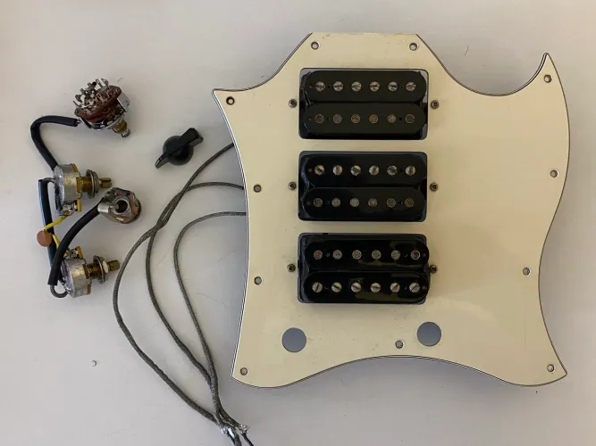 Trio Captador Gibson SG e escudo com potenciômetros 