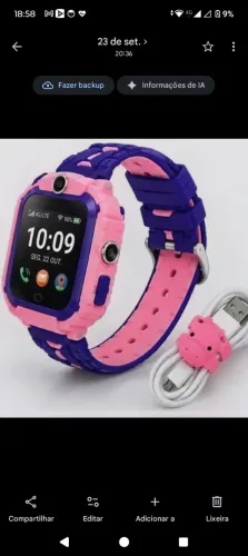 Relogio smartwhacth Infantil Rosa / azul = Cabo Protetor Bichinho de Brinde