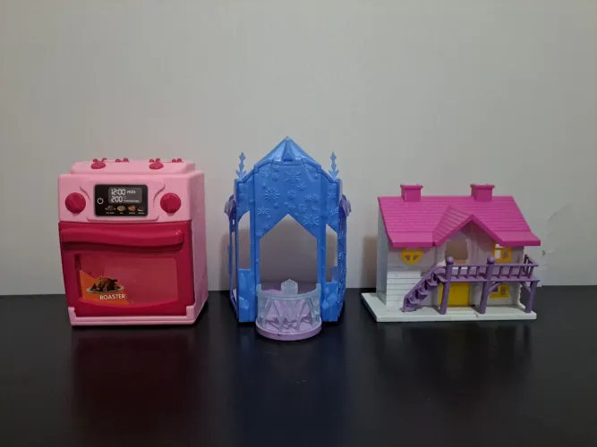 Kit Brinquedos Menina: Fogãozinho + Castelo Frozen + Casinha