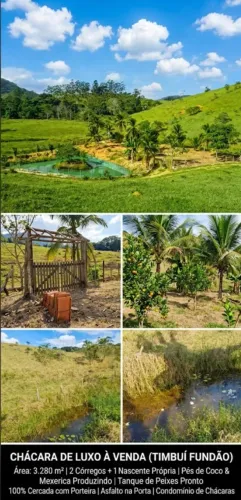 Chácara de Luxo com 3280m² em Condomínio - Timbuí, Fundão - Asfalto na Porta