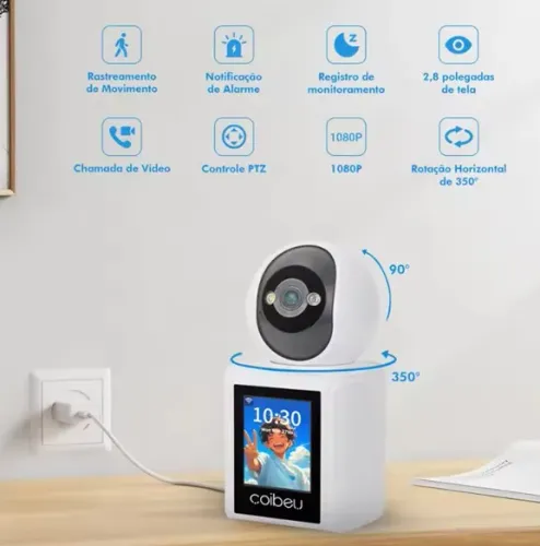Câmera IP com Monitor Webcam WiFi Tuya
