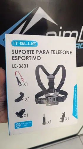 Suporte Peitoral Para Celular - Camera - Esportivo Ajustável It Blue Le 3631 Loja Coimbra