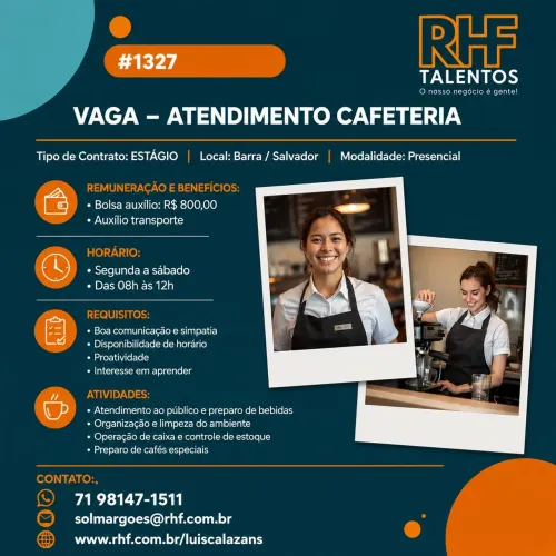 Estágio Atendente Cafeteria 