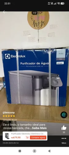 Purificador de água ELETROLUX 