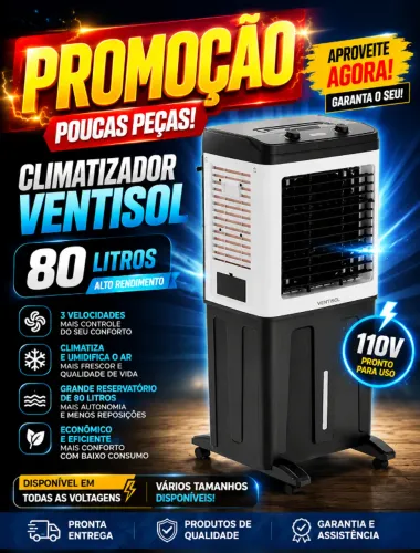 Climatizador 110v - 80 Litros Ventisol - Novo Garantia 1 Ano Lacrado