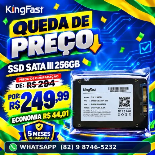 SSD KingFast SATA III 256GB ? 5 Meses garantia + entrega Grátis