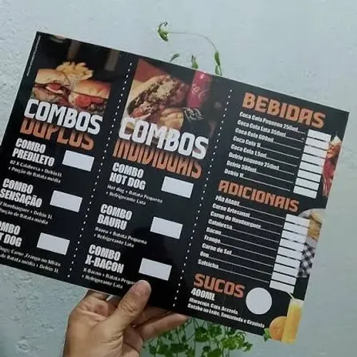 10 cardápios PVC personalizados 27x42 cm 