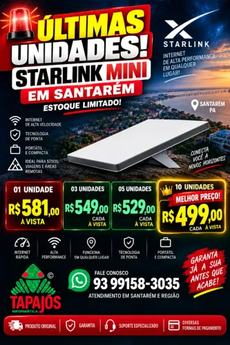 Starlink Mini NOVA Lacrada e Liberada- a partir de R$ 499 no Atacado