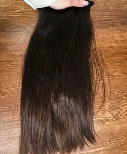 Cabelo humano brasileiro virgem 71g - 43cm - tela