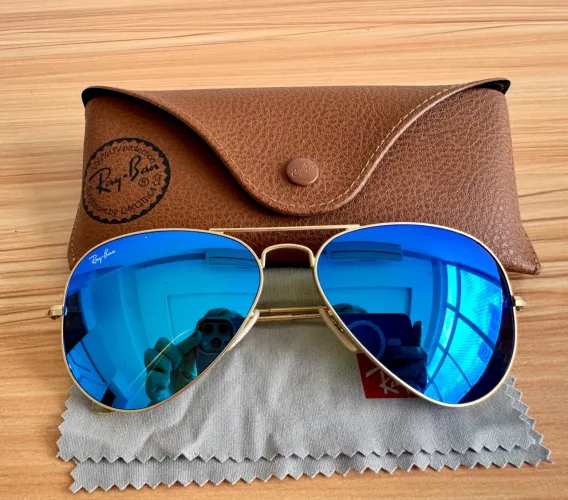 Óculos de Sol Ray-Ban Aviador Original - Azul Espelhado