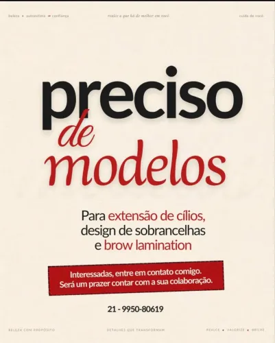 Modelos cílios e sobrancelha