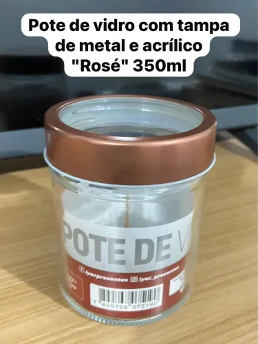 Potes de vidro e acrilico Rose
