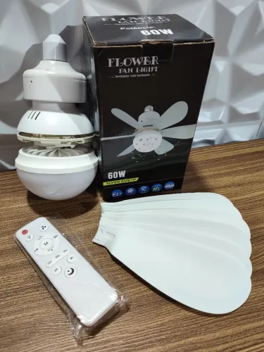 Ventilador de Teto com Lâmpada LED 60W - 6 hélices