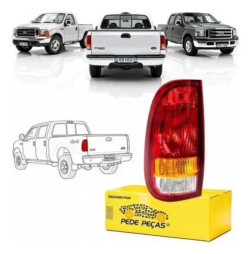Lanterna Traseira Ford F250 1999 2000 01 02 03 04 A 2011 Le Esquerdo Vermelho