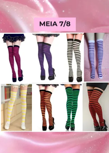 Meia 7/8 Meião listrado