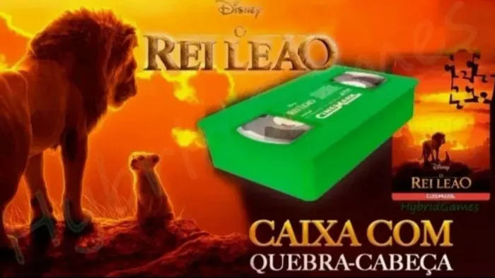 O Rei Leão Remake CGI- Brinde Exclusivo Cinemark *Caixa VHS com Quebra-cabeça*