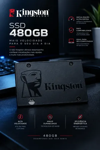 SSD 480GB Kingston Alta Velocidade Desempenho Gamer