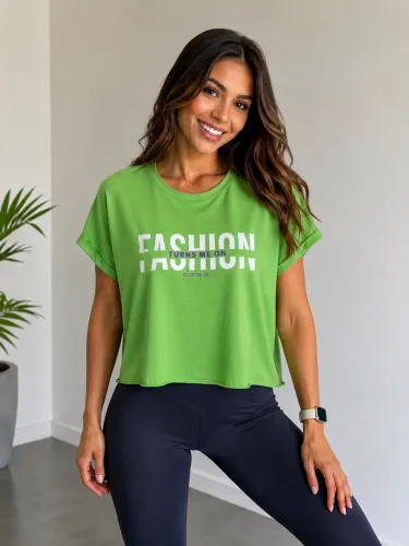 Cropped fitness P / M verde Flor de Lis