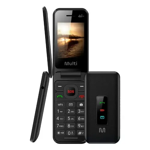 Celular Flip Vita 4G Dual Chip MP3 Preto Multi
