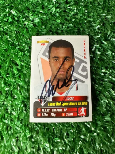 Autógrafo Lucas Moura - 2012 (Raridade)