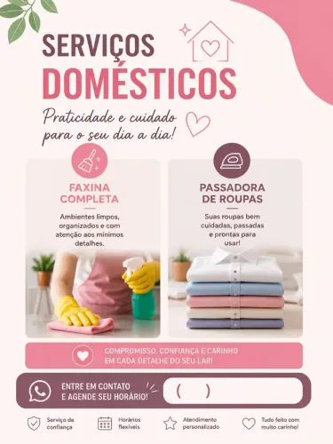 FAXINA E PASSADORIA DE ROUPAS