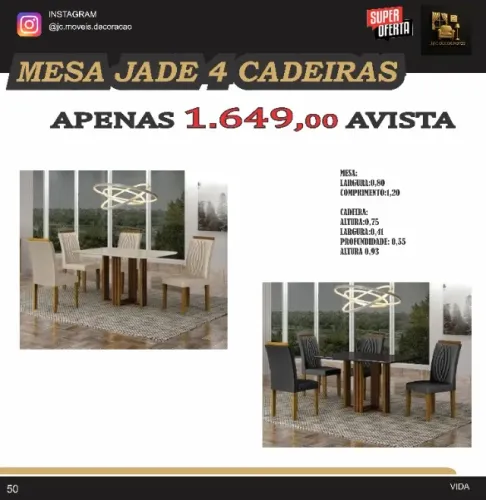 MESA JADE 4 CADEIRAS MDF