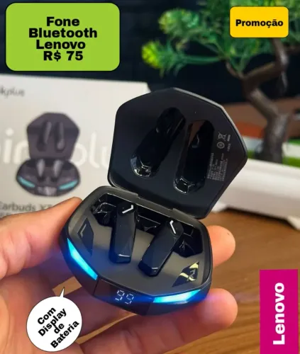 Fone Bluetooth Lenovo xt53 Preto R$ 75