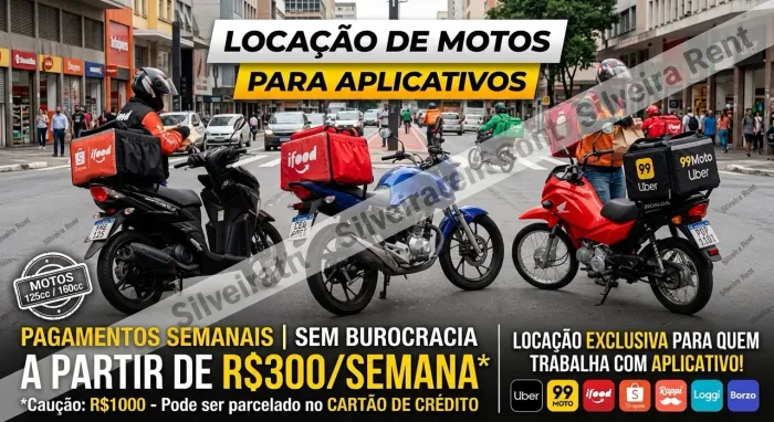 Aluguel Locação Moto Semanal para entregas