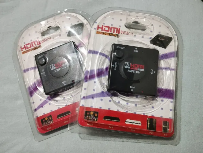Kit com 2 HDMI Switch 3x1 1080p - 3 Entradas 1 Saída - Novos Lacrados