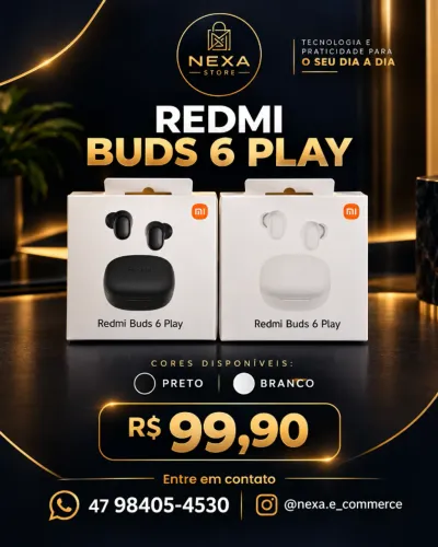Fone de ouvido Redmi Buds 6 Play