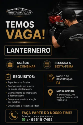 Vaga para Lanterneiro Automotivo - Cariacica/ES