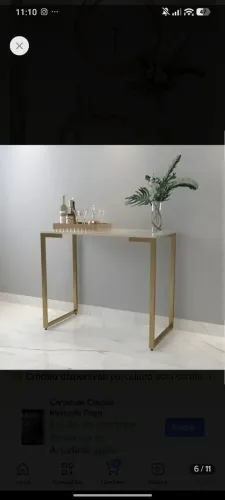 Aparador industrial 90cm off white Dourado