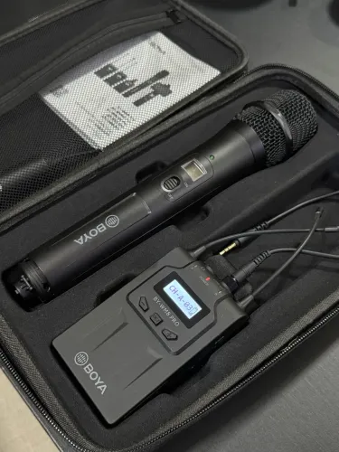 Kit Microfone De Mão Sem Fio Boya By-whm8 Pro + Receptor
