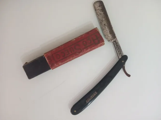 Navalha Antiga Solingen Alemã Lâmina Aço Sueco N° 146 Para Restauro