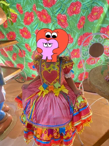 Vestido junino 5 a 7 anos 