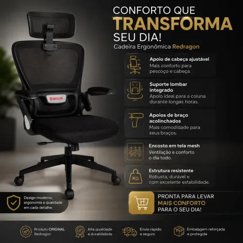 Cadeira Ergonômica Redragon