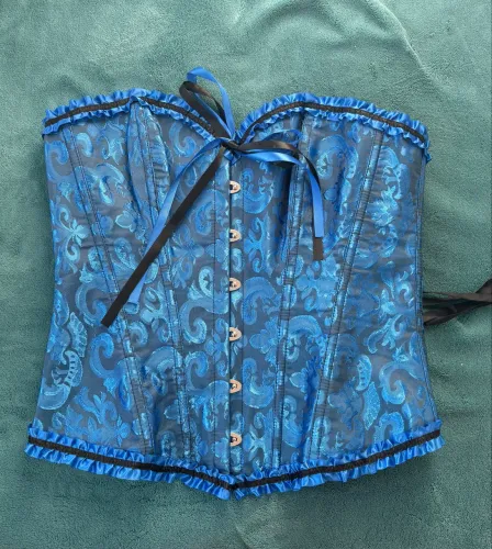 corset espartilho azul P