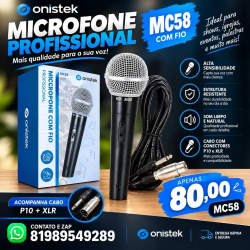 Microfone com fio Knup 