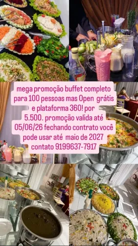 mega promoção buffet completo+ brinde open.bar 
