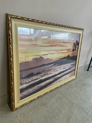 Quadro com foto da Praia dos Adventistas em Guarapari