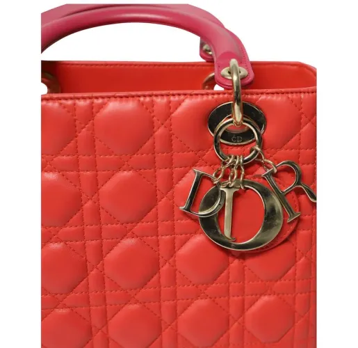 AUTHENTIC Christian Dior Edition Limitée Medium Lady Dior Cannage Bicolore
