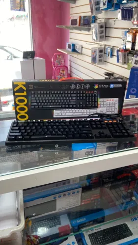 Teclado mecânico k1000 rgb com modos switch azul