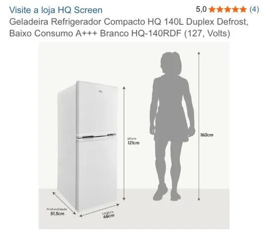 Geladeira HQ 140 l